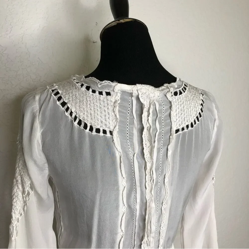 Tularosa Orsen white cutout embroidered dress size XS